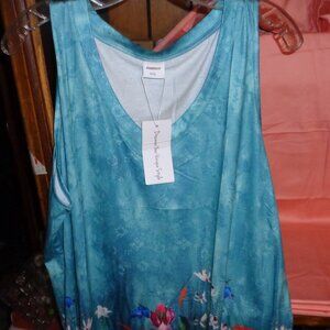 LOVELY XIEERDUO GREEN FLORAL TANK-SIZE XXL-NEW WITH TAGS
